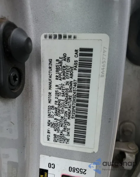 2009 Pontiac Vibe из США, поврежденный, VIN 5Y2SP670X9Z457467